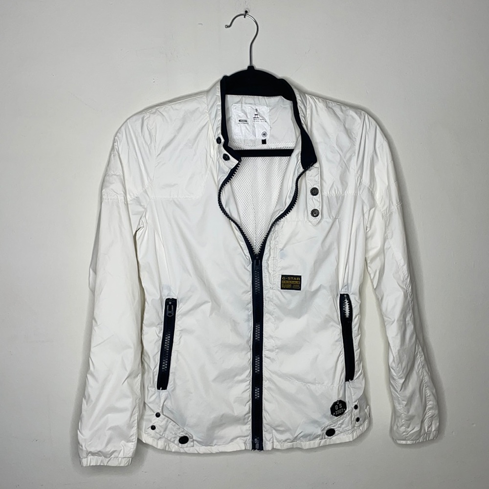 G-Star White Windbreaker Jacket Small
